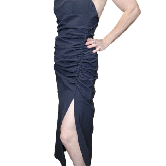 Size M ZARA Maxi dress 100% Cotton Muted black color NWT - Picture 2 of 11